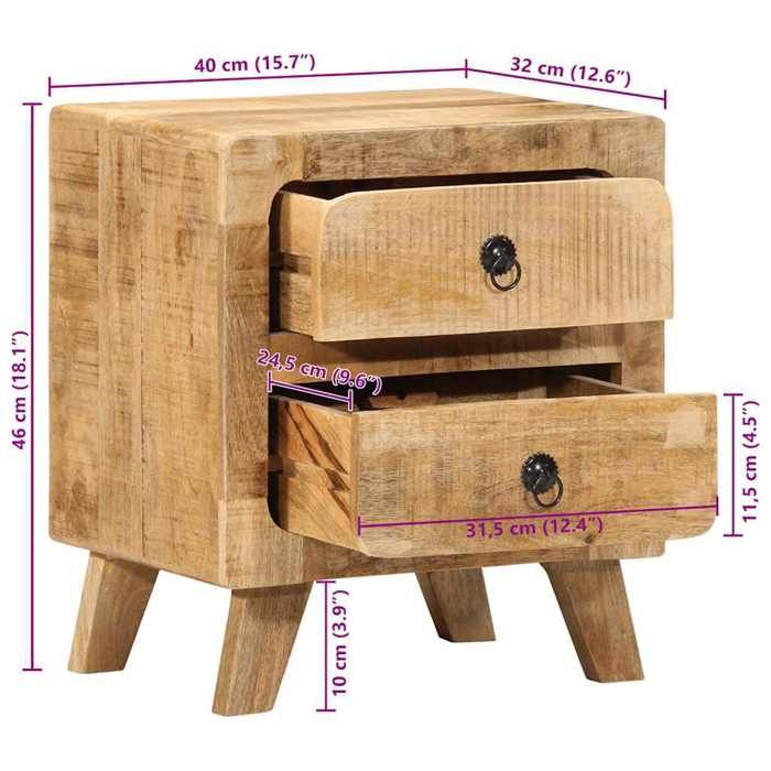VidaXL Bedside Table 40x32x46 Cm Solid Raw Mango Wood 4104511