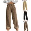 Women's Solid Color Fashion Plush Casual Pants Loose Plush Thermal Pants