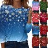 Women's Fashion Casual Christmas Printed Round Neck Long Sleeve Pullover Top