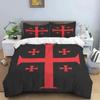 Medieval Knights Templar Patterns Comforter Bedding Set,Duvet Cover Bed Set Quilt Cover Pillowcase,King Bedding Set