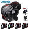 Uchoose Motorcycle Helmet Double Lens Cross Section Helmet Safety Modular Flip Helm Helmet