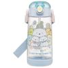 Children's Clear Silicone Water Bottle with Straw, 480ml, Sumikkogurashi "Shirokuma Hometown" Design, for Girls, PDSH5-A