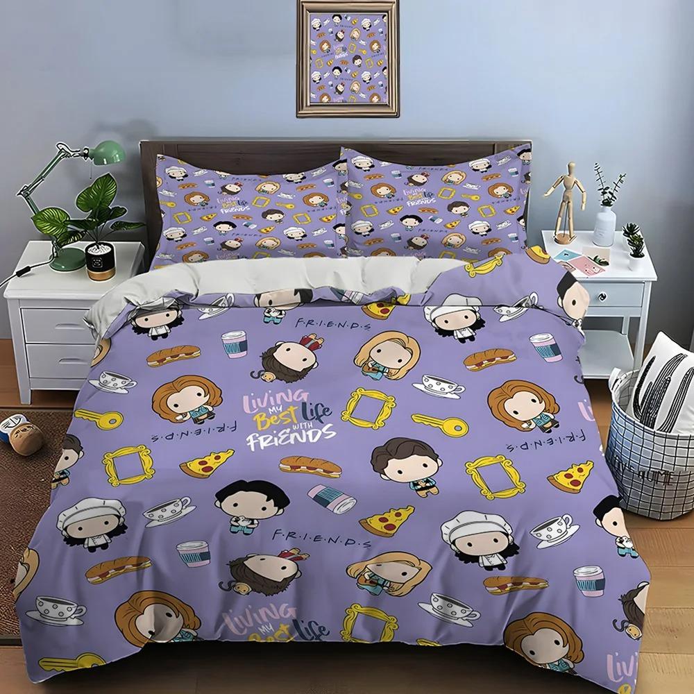 Friends Printed Bedding Set Friends Season Bedding Set Comfortable Adult Children Luxury Tv Program Pattern Full Size