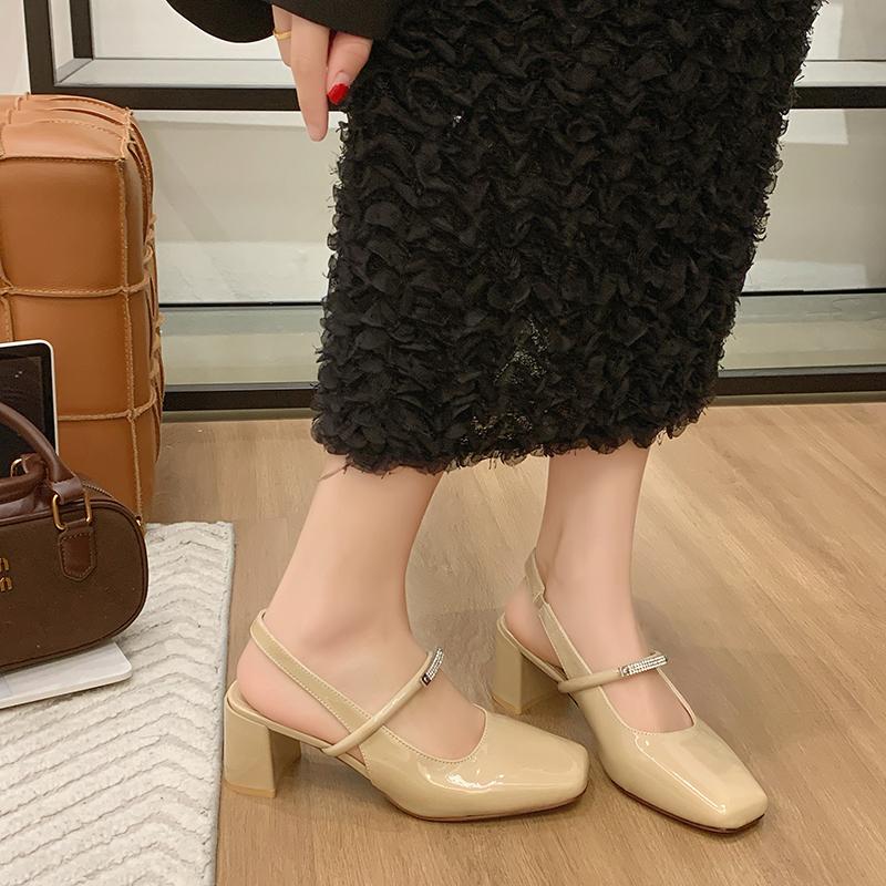 Fashion 2025 New Women's Mary Janes Shoes High Quality Leather Shoes for Women Square Toe Shallow Buckle Strap Women's Shoes Sandalias