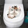 Decorative Toilet Sticker Self-adhesive Waterproof Easy-peel Traceless Bathroom Toilet Lid Sticker Cat