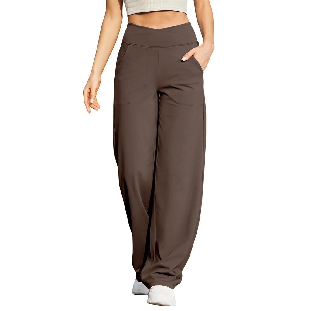 Wide Leg Pants For Women Yoga Pants High Waist Sweatpants With Pockets Stretch Pants Comfy Workout Sports Sweatpants