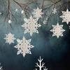 3D Artificial Snowflakes Paper Garland Banner Christmas Decorations for Home Winter Birthday Party Fake Snow Ornaments