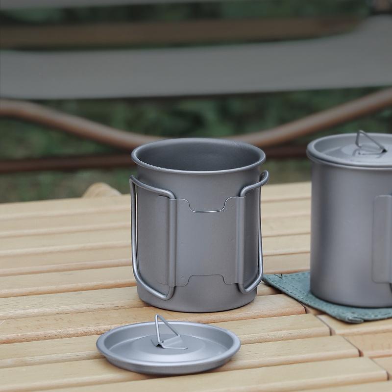 Titanium Cup for Coffee Ware Tea Ware Beer Mug Latte Cup With Lid Original Breakfast Cups Teaware Coffeeware Camping Mug