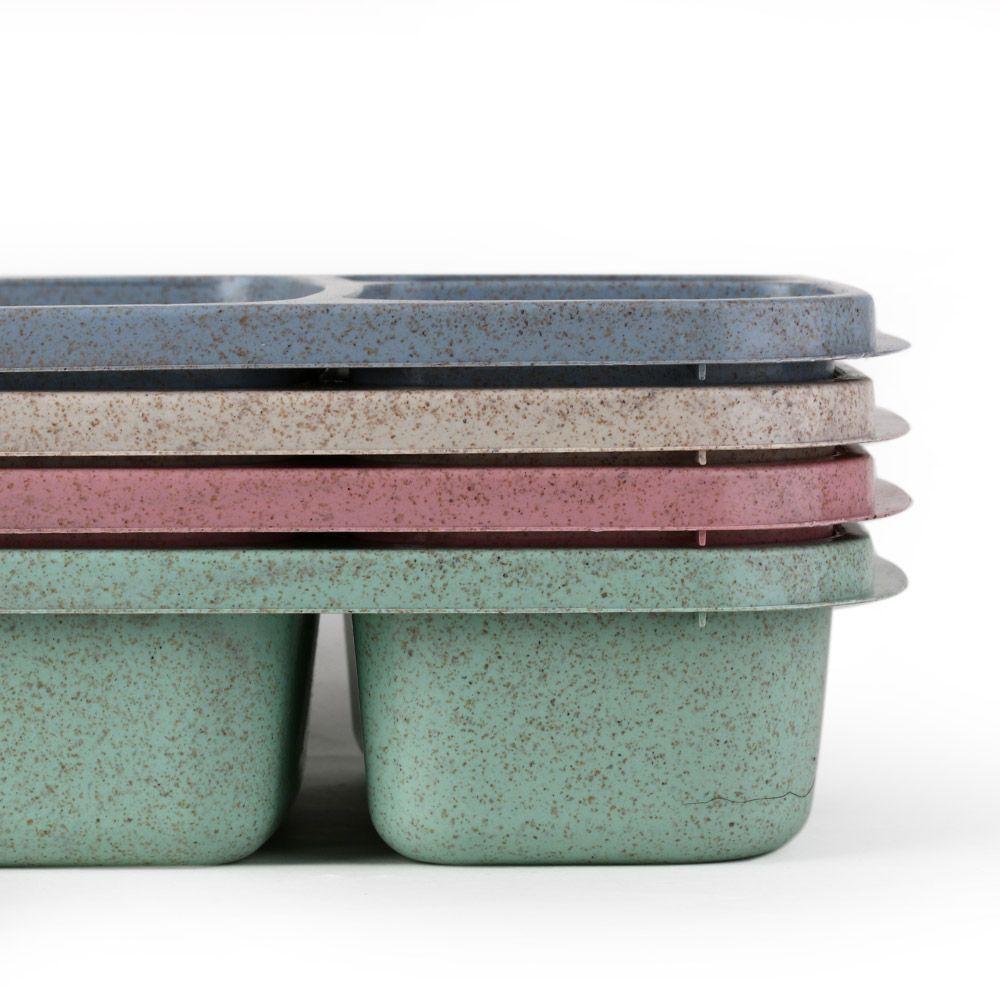 Durable Dinnerware Wheat Straw Food Fruit Container Picnic Storage Boxs Lunchbox Lunch Box