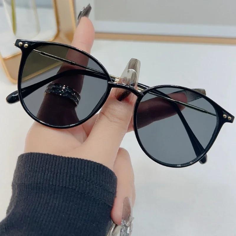 Retro Outdoor Round Frame Women Sunglasses Summer Fashion Korean Men Sunglasses Sun Protection Polarized Sunglasses