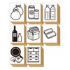 Cute Wooden Rubber Stamp Set with Garbage Disposal Trash Made In Japan Marks, Calendar, Eco-Friendly, Sorting, Cards, Stationery, Gift, (#66)