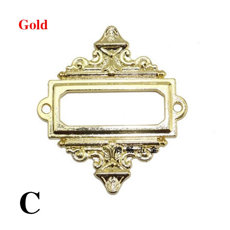 5PCs Name Card Label Frame Card Holder Antique Tags Drawer Pull Label Holder Cabinet File Vintage
