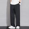 Summer Ice Silk Trousers for Men's Thin New Straight Loose Drape Silky Suit Casual Pants