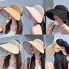 UV Protection Large Brimmed Sun Hat Wide Brim Sun Hat Fashion Empty Top Hat Women