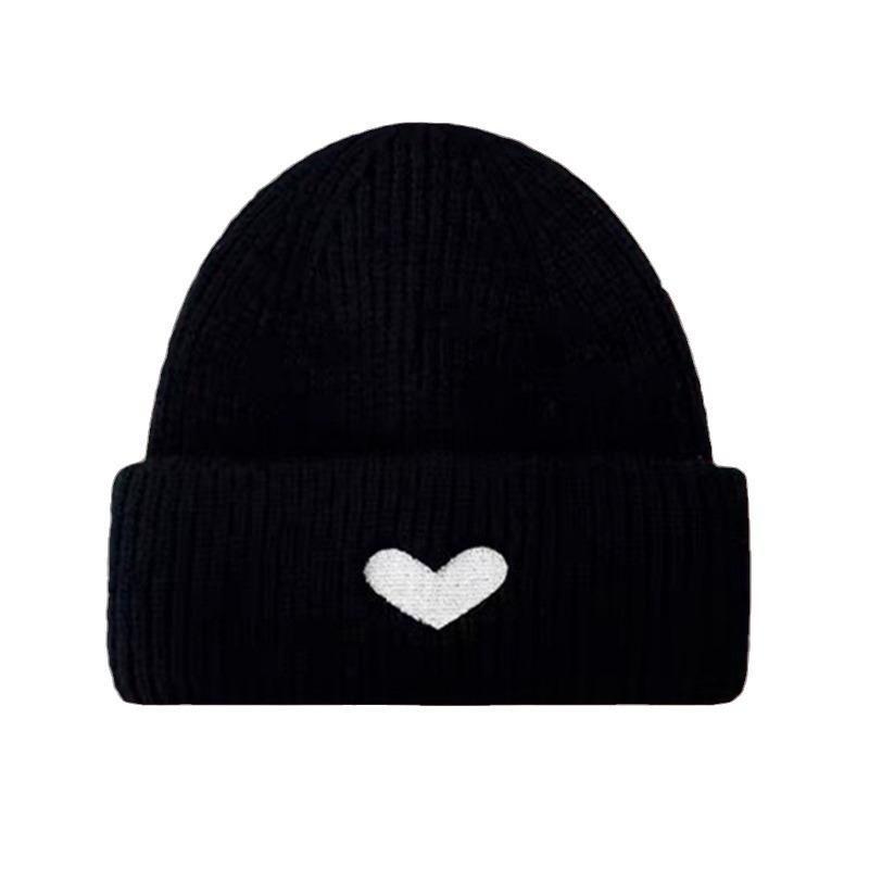 Простая зимняя шерстяная шапка Love, японская милая вязаная шапка для детей, свободная и универсальная, с изображением маленького лица