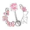 14G Butterfly Rhinestone Belly Barbell Button Ring Navel Body Piercing Jewelry