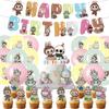 Cute Themed Birthday Party Decoration Set Includes Birthday Banners, Balloons and Cake Topper