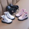 Spring Autumn Winter Children Warm Boots Boys Girls Leather Boots Plush Waterproof Non-slip Warm Kids Boots Shoes