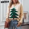 Pullover Sweater for Women Fall and Winter Round Collar Loose Holiday Knitwear for Women
