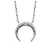 [Q8947] - 'Moon Horn' Silver Necklace (rhodium-plated) - 11x11 Mm