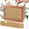 Wooden Money Box with Counter Marker Pen Target Number Sticker Vintage Piggy Bank Coin Cash Container Money Saving Challenges Case Decoration