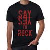 Men’s Vintage Tee Shirt Graphic T Shirt Say Yes To Rock Deep Black