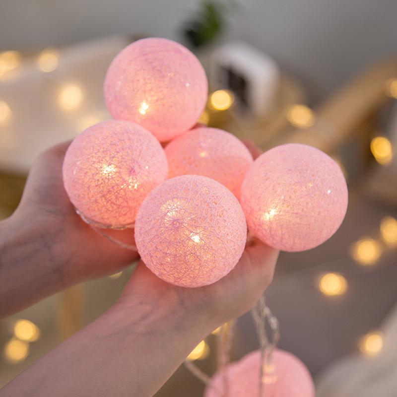 LED Cotton Ball Fairy Lights - Christmas & Bedroom Decor