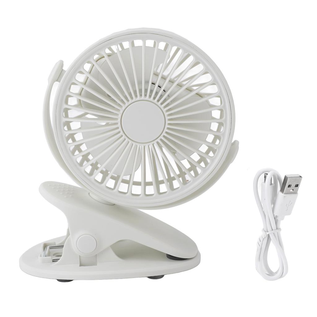 Clip On Fan 360 Degree Rotatable 3 Gears Quiet USB Charging Portable Small Desk Fan for Office Campi