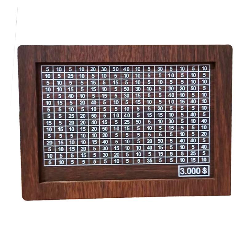 500/1000/2000/3000/5000/10000 Euro Money Box Wooden Piggy Bank with Reusable Money Box with Saving Goal and Numbers Boxes