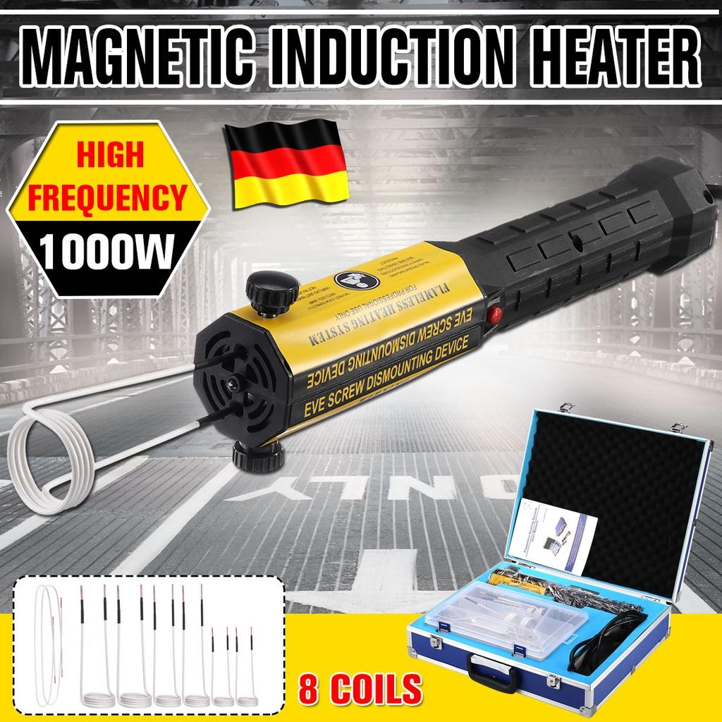 1000W 2 Wires Flameless Magnetic Induction Heater Bolt Remover Car Repair Tool Mini Induction Heater with 6 Coils Tool Kits