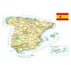 Decorative Picture Spanish Map Background Cloth-Spain Map-Line Map for Travel,Educational Tool,Photo Shoot Background