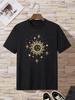 Sun Graphic Print T-Shirt for Men's Casual Crew Neck Short-Sleeve Fashion Summer T-Shirts Tops, Regular and Oversize Tees