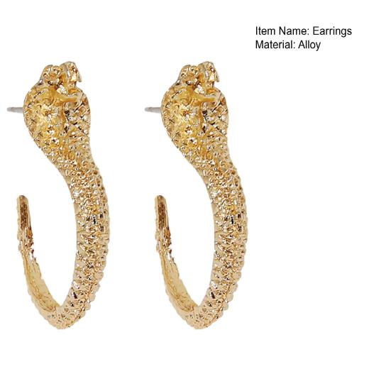 1 Pair Women Earrings Vivid Appearance Gift Alloy Chic Fashion Women Snake Shape Stud Earrings Jewelry Accessories