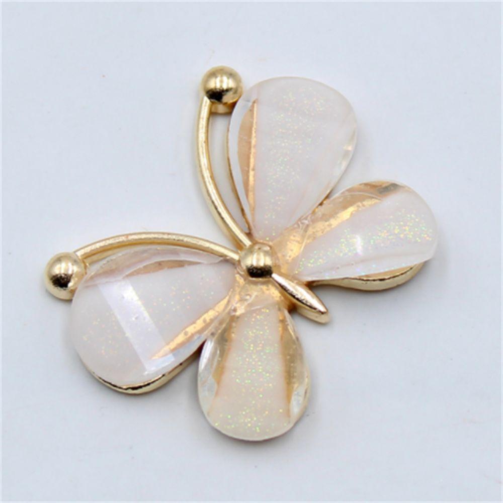 10Pcs/Set  Cute Colorful Butterfly Costume Decoration Alloy Stained Glass Buckle DIY Jewelry Accessories Wedding Card DIY Decor