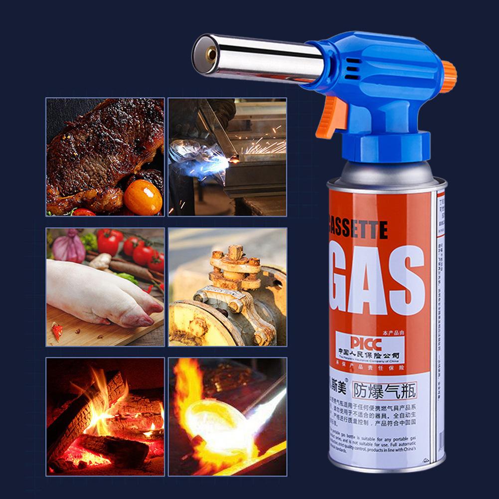 1300-Degree Portable Gas Flame Torch Flamethrower Kitchen Barbecue Flame Ignition Blowtorch for Cooking Welding Equipment