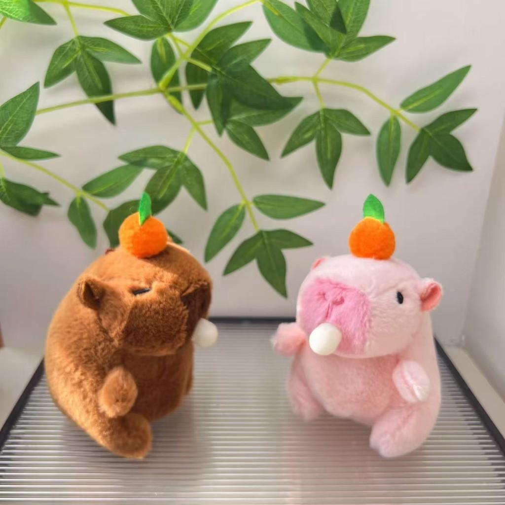 And Brown Charming Pink Capybara Plush Doll Bubble Blowing Keychain For Kids