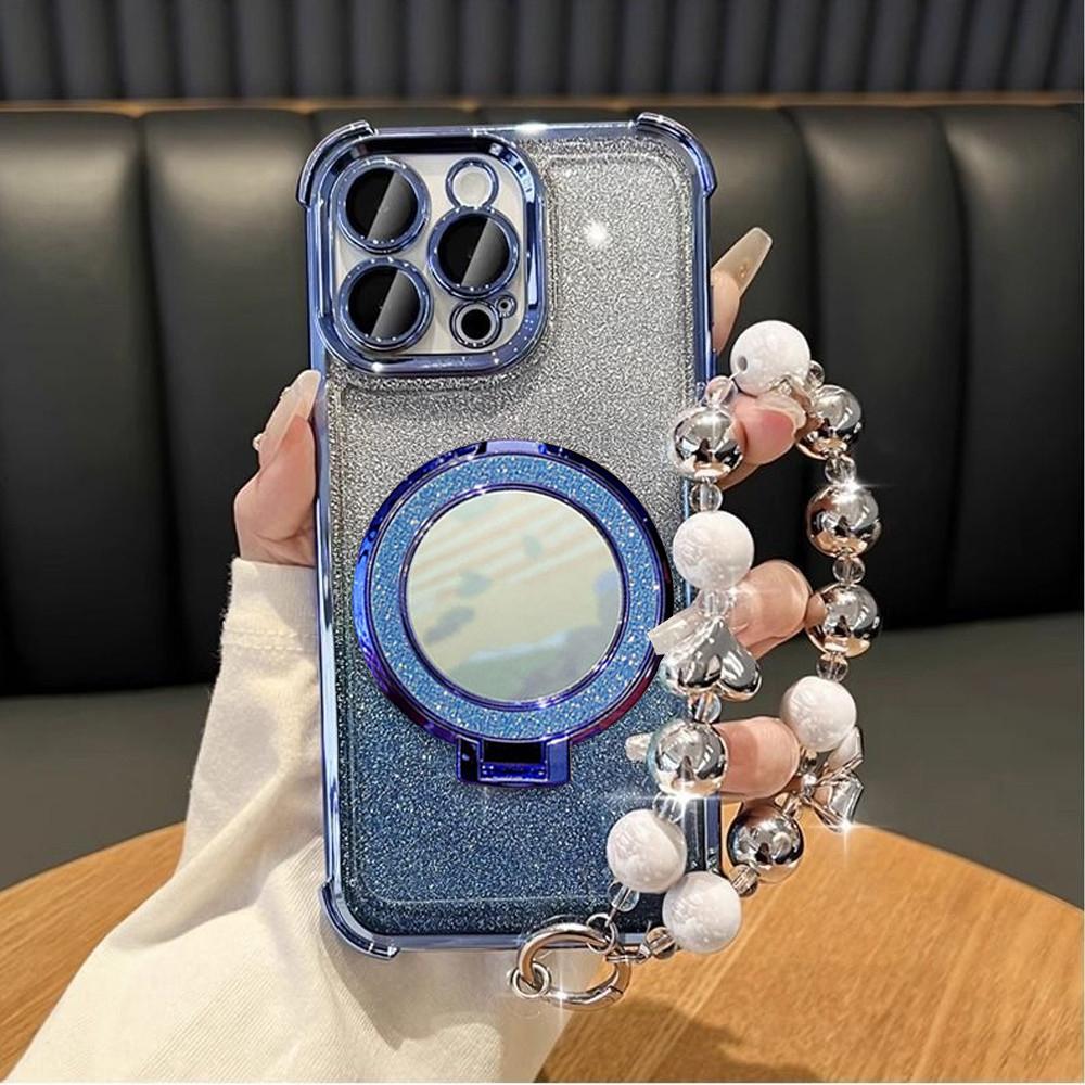 Luxury Bracelet Glitter Shockproof Phone Case For Xiaomi POCO X7 14T Pro Redmi Note 14 Pro Plus 14C 4G 5G Mirror Stand Soft Case