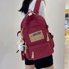 Forest Large Capacity Solid Color Backpack for Women Korean Style Versatile Junior High School High School School Bag Male College Backpack