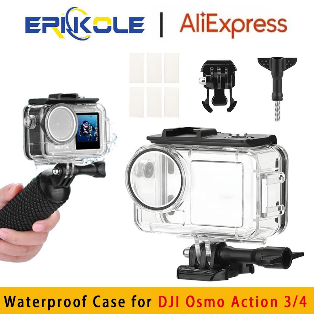 60M For DJI OSMO Action 4 3 Waterproof Cage Case Underwater Diving Protective Shell for DJI OSMO Action Camera Accessories