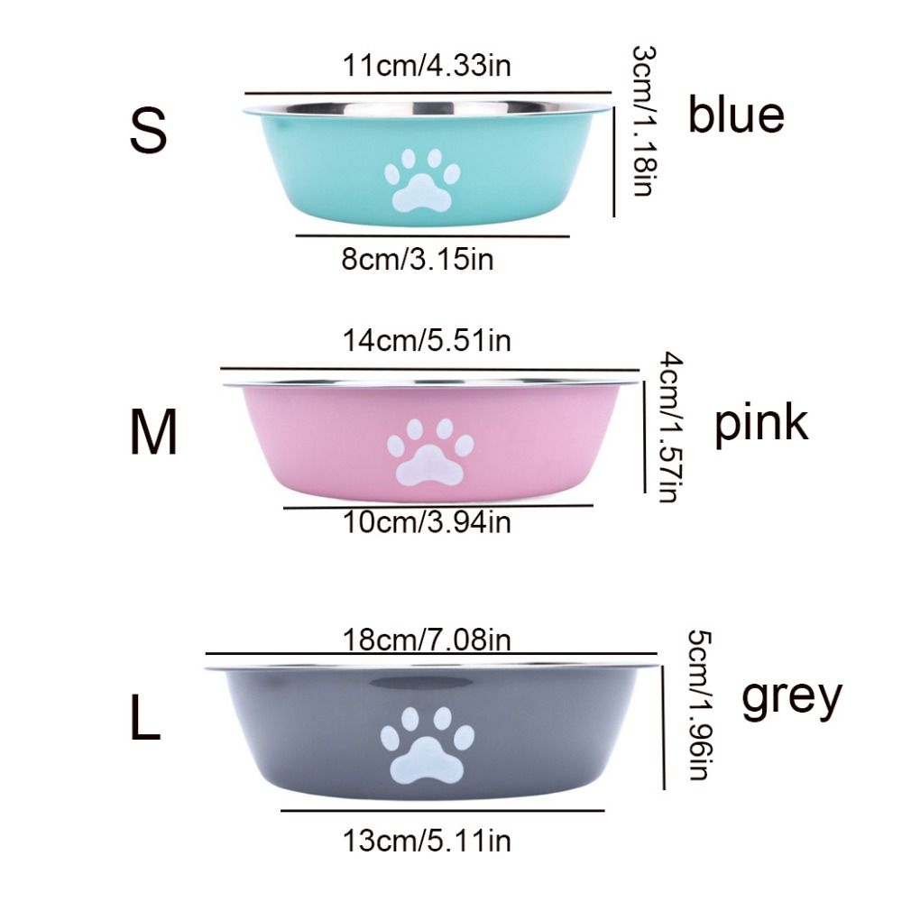 Non-slip Stainless Steel Dog Bowl Large Capacity Cat Feeding Bowl Dog Water Bowl  Home