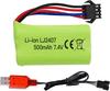 High-Speed Lithium Battery 7.4V 500mAh – Compatible with EC16 DE85 for RC Boat, Ship Model, Car – with USB Charger