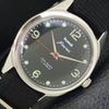 VINTAGE HMT JAWAN HAND-WINDING INDIAN MENS BLACK COLOR DIAL WATCH A702054-5 R208-a702054
