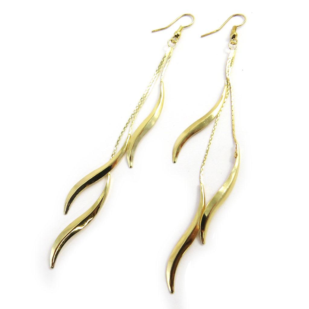 Les Trésors De Lily [L9665] - Gold 'Choreography' Earrings