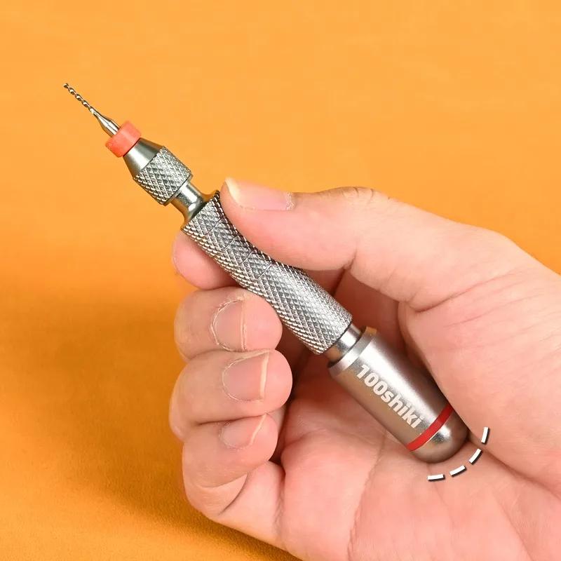 100Shiki Декомпрессионная ручная дрель Двойной подшипник Сплав Круглый хвост со сверлом из вольфрамовой стали для сборки модели Хобби