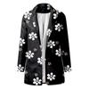 Women's Casual Fashion Print Lapel Long Sleeve Slim Fit Small Button Jacket