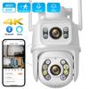2024 New 8MP EU 4K Dual Lens WIFI PTZ IP Security Camera Real Time Dual Screen Ai Auto Tracking Body Detection Outdoor Waterproof CCTV Surveillance