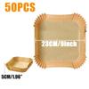 50PCS Large 23CM Air Fryer Disposable Baking Paper Liner Non-Stick Oil-proof Mat Steamer Square Round Parchment for Microwave Oven Kitchen Cookers