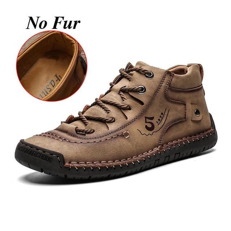 Men's Hand-made Super Fiber PU Rubber Soft Sole Lightweight Wear-resistant Non-slip Casual Shoes