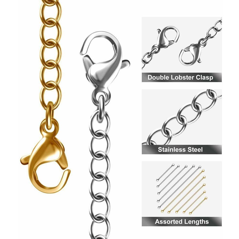 3'' Jewelry Accessories DIY Necklace Bracelet Lobster Lock Extender /Safety Chain Extender