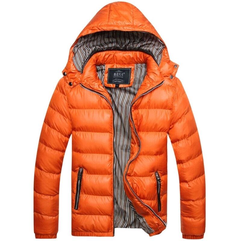 Men Down Jackets Parka Hooded Winter Coat Male Warm Long Sleeve Jacket Casual Zipper